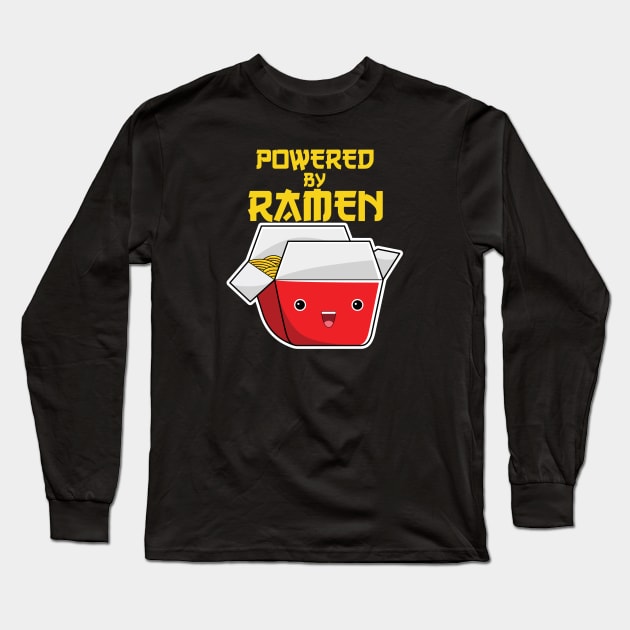 Powered By Ramen Kawaii Carton Bowl Face Long Sleeve T-Shirt by Artisan